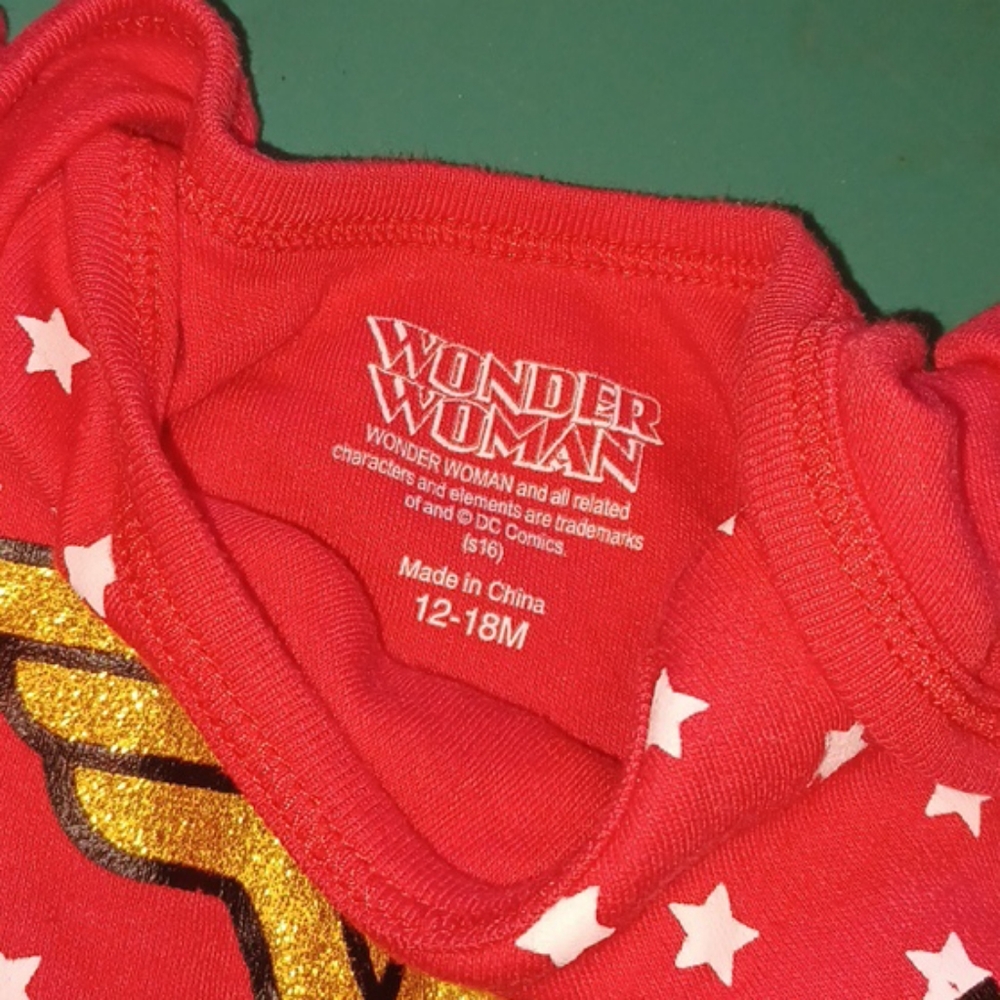 DC Comics Red and Blue Wonder Woman Bodysuit - Picture 5 of 6